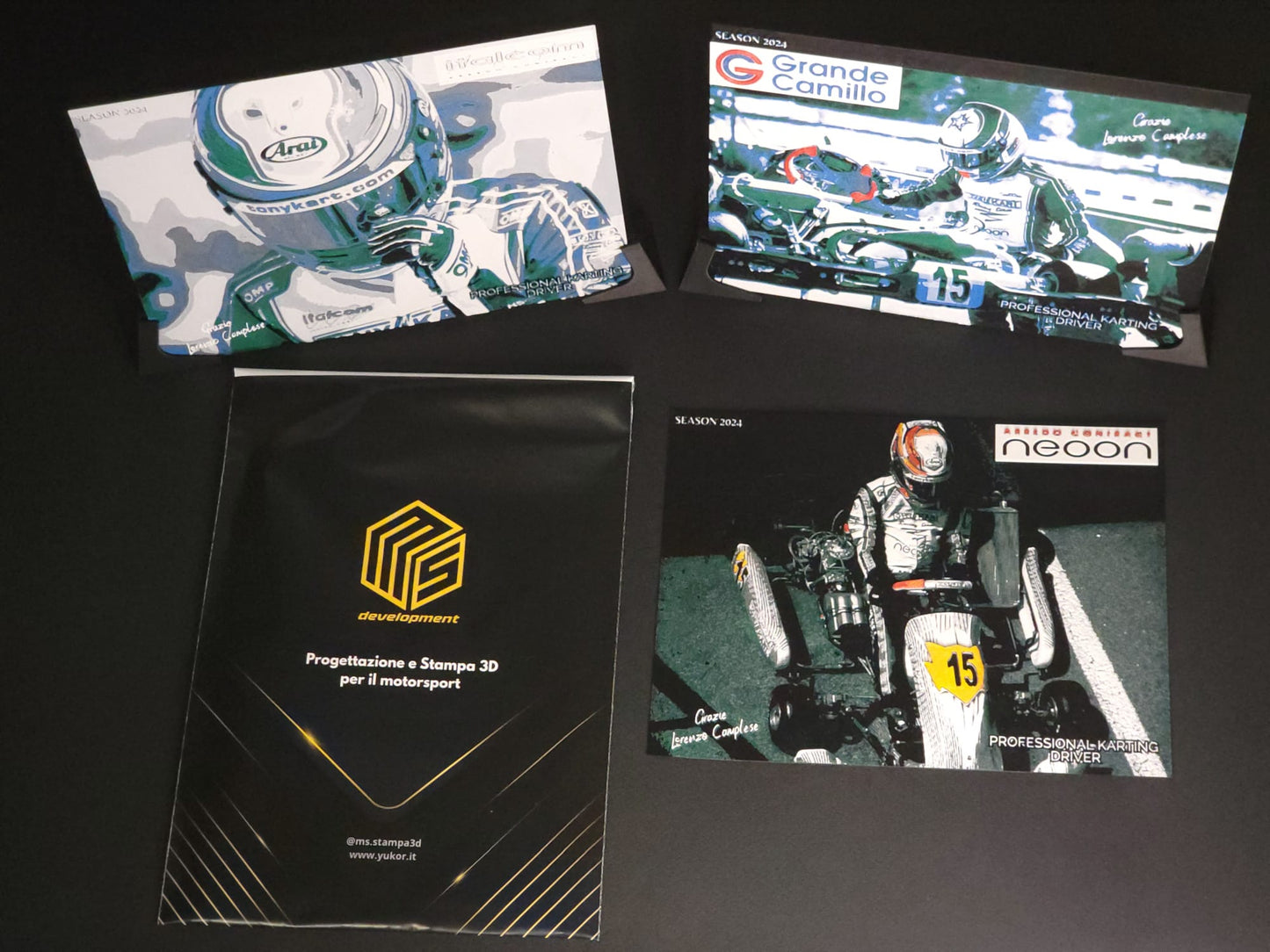 - Stampa personalizzata 3D per motorsport: karting, moto, auto